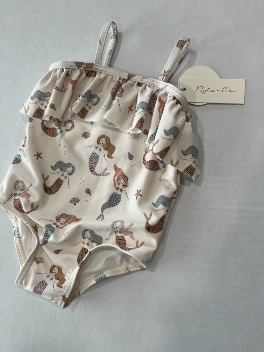 Girl - 6-12M - NWT Rylee + Cru Ruffle One Piece Swimsuit Mermaids